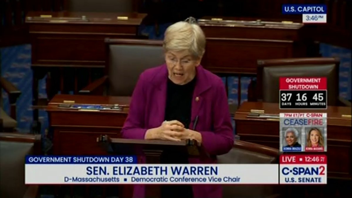 Sen. Warren: Trump tweeted 7 times in one day about his brand new marble bathroom at the White House, while Americans turned to crowdfunding to pay for their health care bills. Trump hosted a Great Gatsby themed party while he turned off food assistance for millions of Americans. And Trump is weighing the important idea of etching corporations' names into his grand new ballroom while millions of Americans will be forced to decide whether to give up care altogether or go bankrupt trying to pay for it.