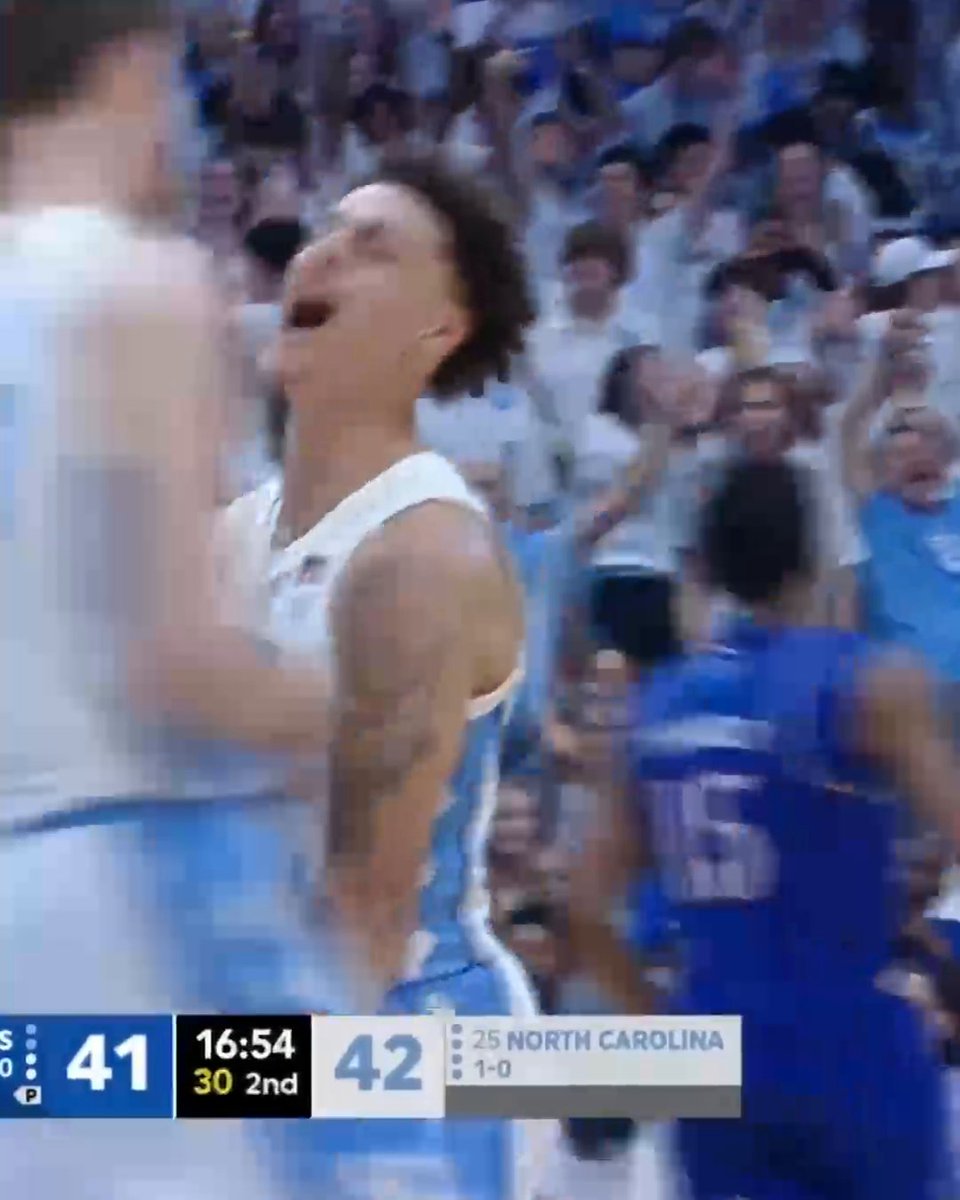 THIS KANSAS-NORTH CAROLINA SEQUENCE 🔥 Watch the No, 19 Jayhawks play the No. 25 Tar Heels now on ESPN and the ESPN App 🍿