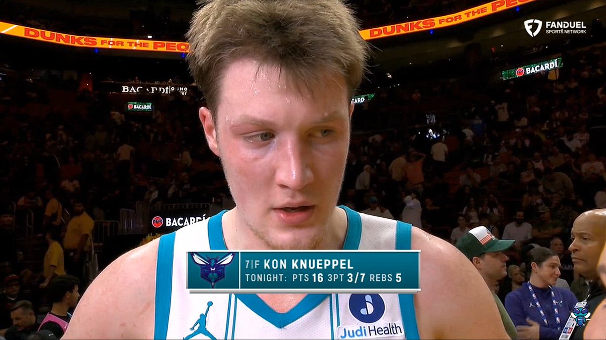 ๐๏ธ Kon Knueppel on the Q2 turnaround: "Just be aggressive. Go down swinging if we're going down, but I don't think we're going down tonight." Kon II Knueppel Halftime Interview: