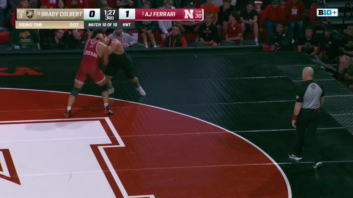 HWT | AJ Ferrari takes care of business in his Husker debut with a 4-0 dec. over No. 13 Colbert 💪