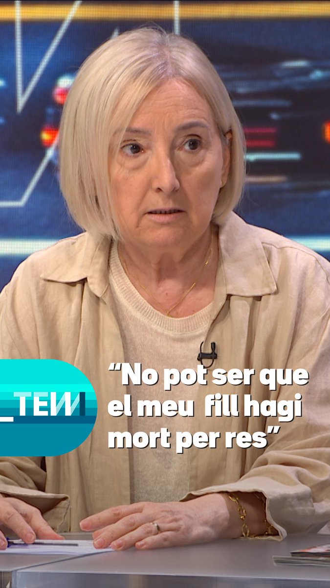 🚦🚗 Maria Pilar Rosanes fa temps que lluita perquè s'endureixin les penes per als culpables en sinistres de trànsit. El seu fill Josep, de 20 anys, circulava en moto per Galícia quan un conductor va agafar un revolt a 116 km per hora i el va envestir. #TotEsMou3Cat