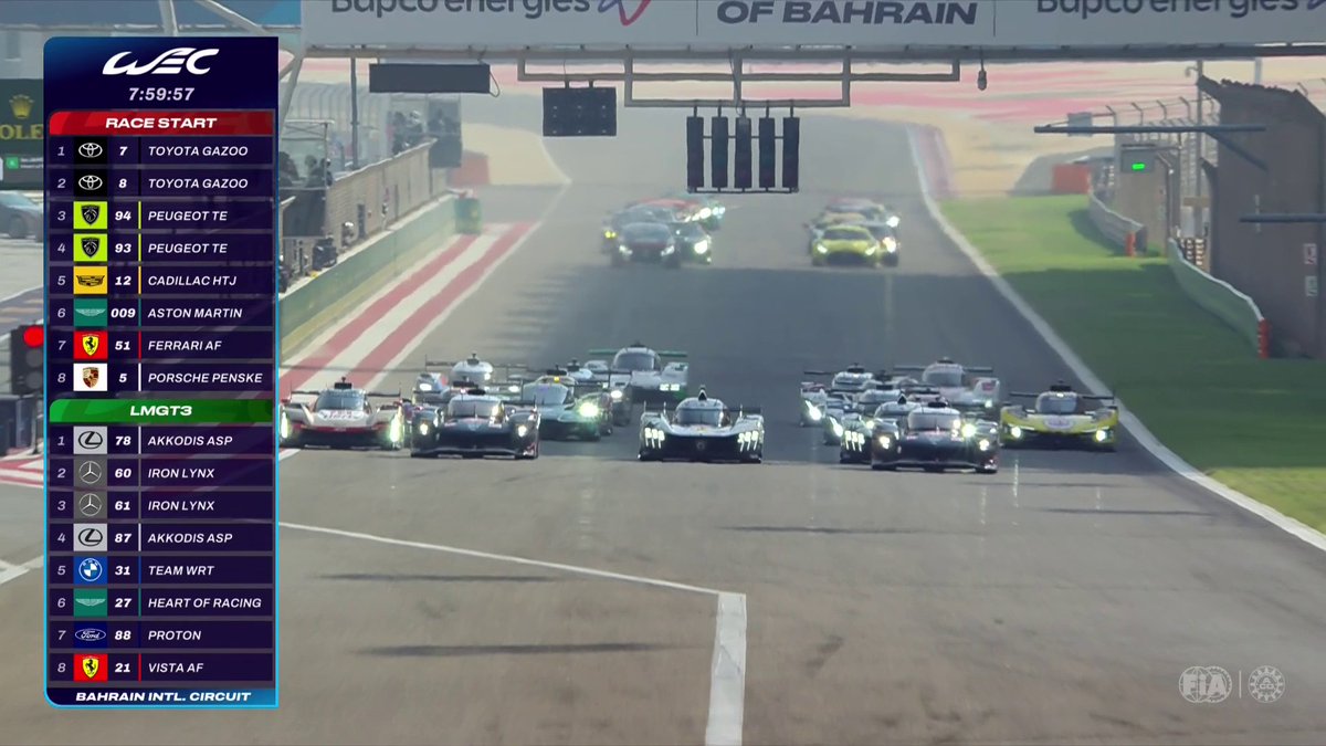 The Bapco Energies 8 Hours of Bahrain is GREEN!! 🟢 For the last time this year… LET’S GO RACING. Watch our season finale LIVE on 🎥 #WEC #8HBahrain