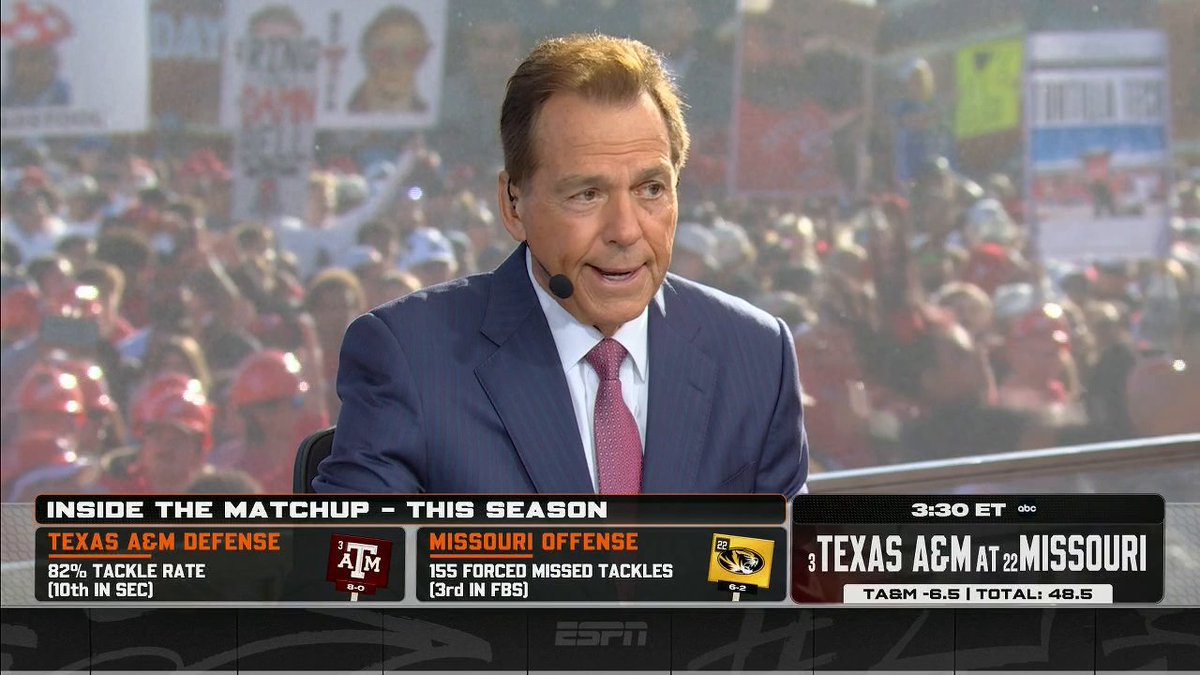 Nick Saban analyzes Texas A&M's defense ahead of their game against Missouri ✍️
