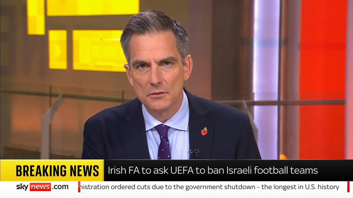 BREAKING: The Football Association of Ireland has approved a motion to ask UEFA to ban Israeli teams. Sky's @JonathanSamuels has the latest ⬇️ Latest 🔗 📺 Sky 501, Virgin 602, Freeview 233 and YouTube