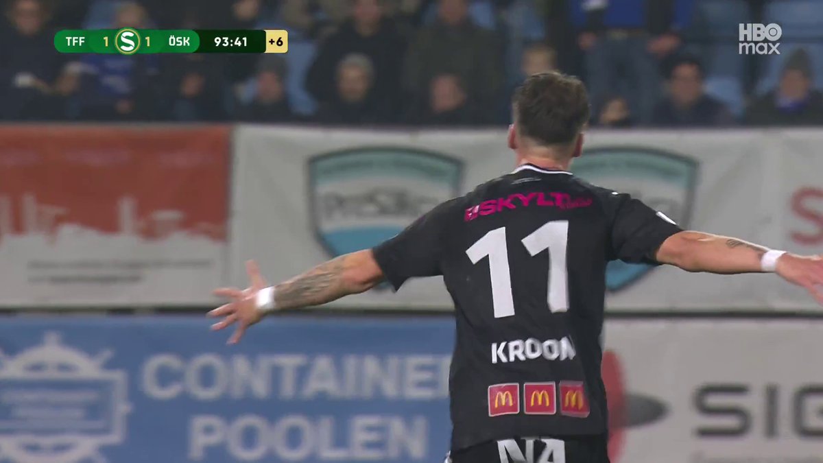 SAMUEL KROON! ÖSK kvitterar i 94:e matchminuten! 📲 Se matchen på HBO Max