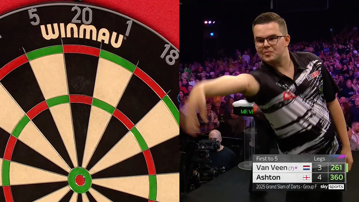 WE'RE GOING TO A DECIDER! Gian van Veen levels the game to 4-4 to take Lisa Ashton to a last-leg decider - but the latter has the throw! 📺 #GSOD | Group F