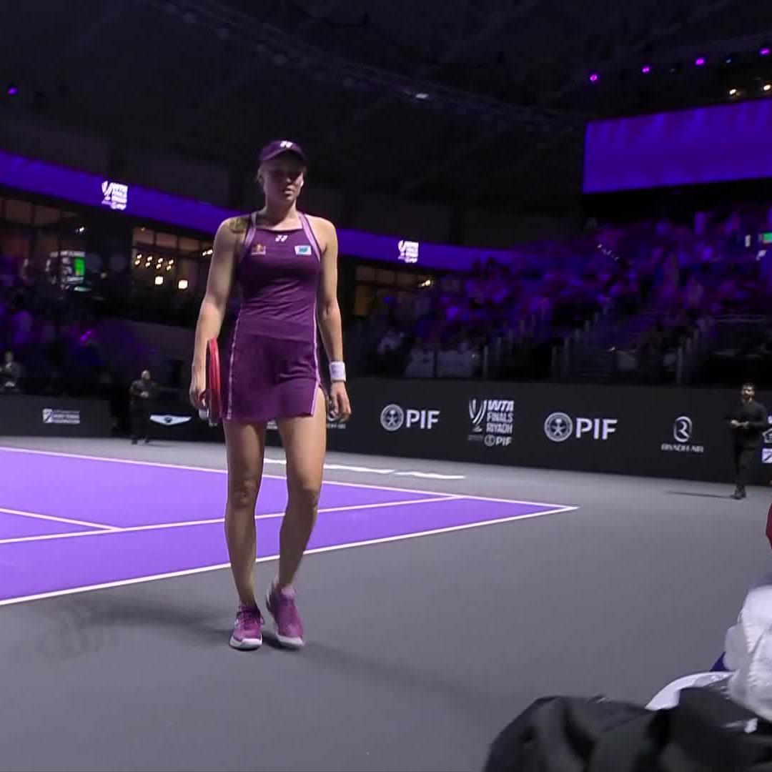 Elena Rybakina strikes first 💪 She comes out on top 6-3 in a thrilling first set against Sabalenka. #WTAFinalsRiyadh