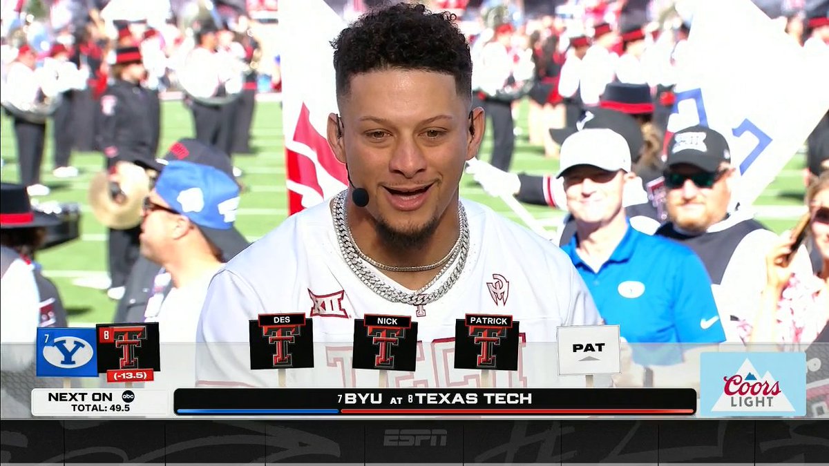 Patrick Mahomes is taking his Red Raiders to beat undefeated BYU 😤