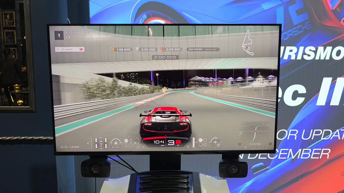 Some early gameplay of the Gran Turismo 7 Spec 3 update. This is the Ferrari 296 GT3 around Yas Marina.