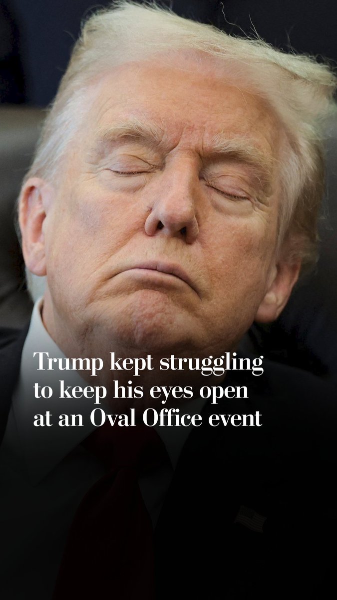 President Donald Trump seemed to struggle to keep his eyes open during a roughly 20-minute stretch at an Oval Office event on drug-price cuts. Sitting behind the Resolute Desk, Trump’s eyes repeatedly closed while his deputies took turns giving remarks.