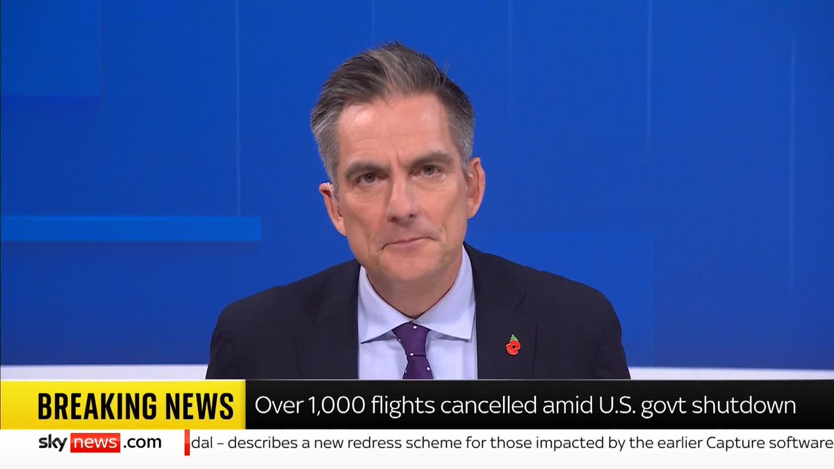BREAKING: US airlines have again cancelled more than 1,000 flights today amid the continuing government shutdown. Sky's @JonathanSamuels reports ⬇️ Latest US news 🔗 📺 Sky 501, Virgin 602, Freeview 233 and YouTube