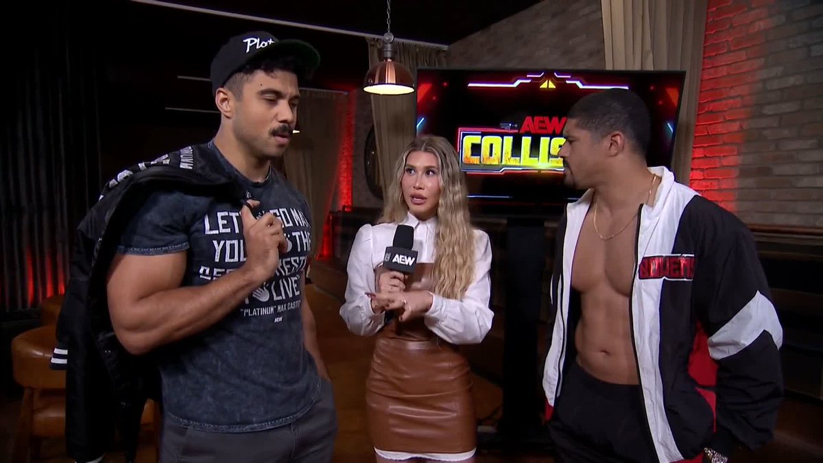 Tension is still high between Anthony Bowens & ''Platinum'' Max Caster as they weigh in on the #AEWFullGear Tailgate Brawl, but Lexy Nair has some interesting data for the duo! 👀 Watch #AEWCollision LIVE on TNT & HBO Max