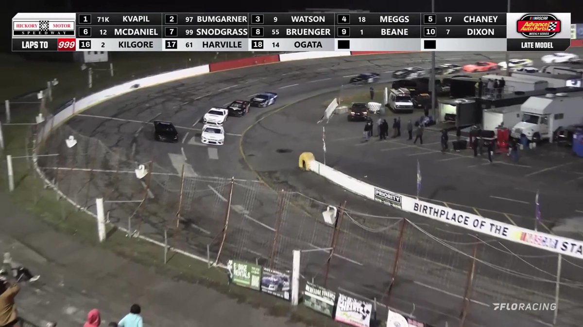🏁 Photo finish in the Fall Brawl at Hickory Motor Speedway, as Michael Bumgarner wins over Carson Kvapil! #FallBrawl