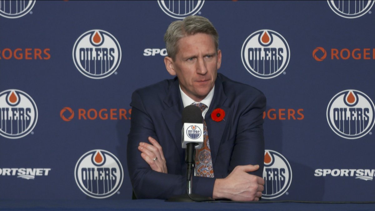 Coach Knoblauch addresses the media following a 9-1 defeat to the Avalanche. Enterprise | #LetsGoOilers