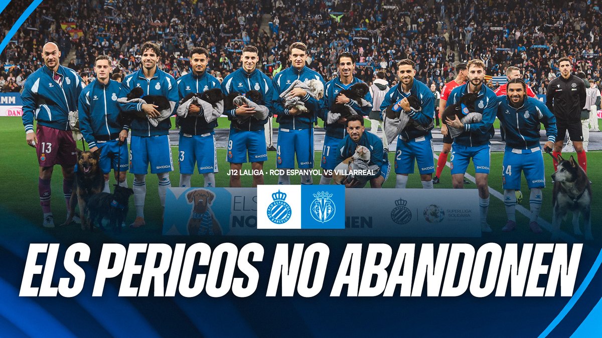 Tercera edició de #ElsPericosNoAbandonen 🐾 L'#RCDE referma el seu compromís amb la protecció i el benestar animal a través d’aquesta acció social a l'#EspanyolVillarreal. Per una adopció responsable: