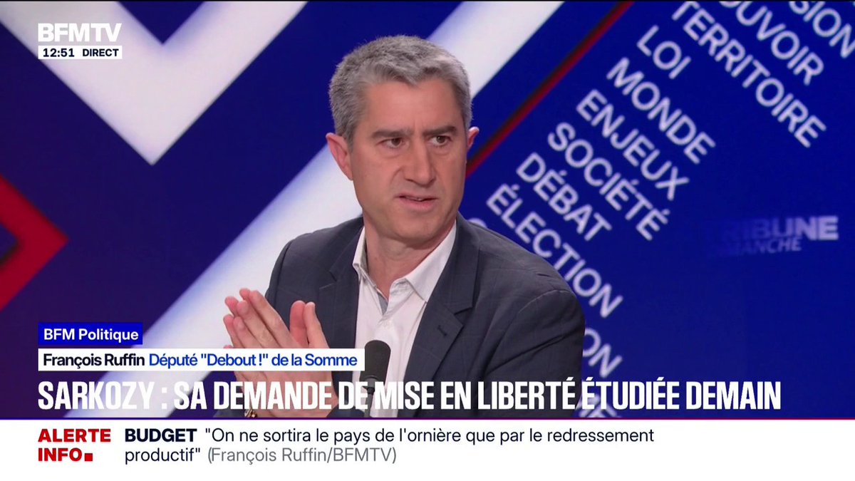 Que Nicolas Sarkozy "reste en prison et qu'il y reste le plus longtemps possible", réclame François Ruffin
