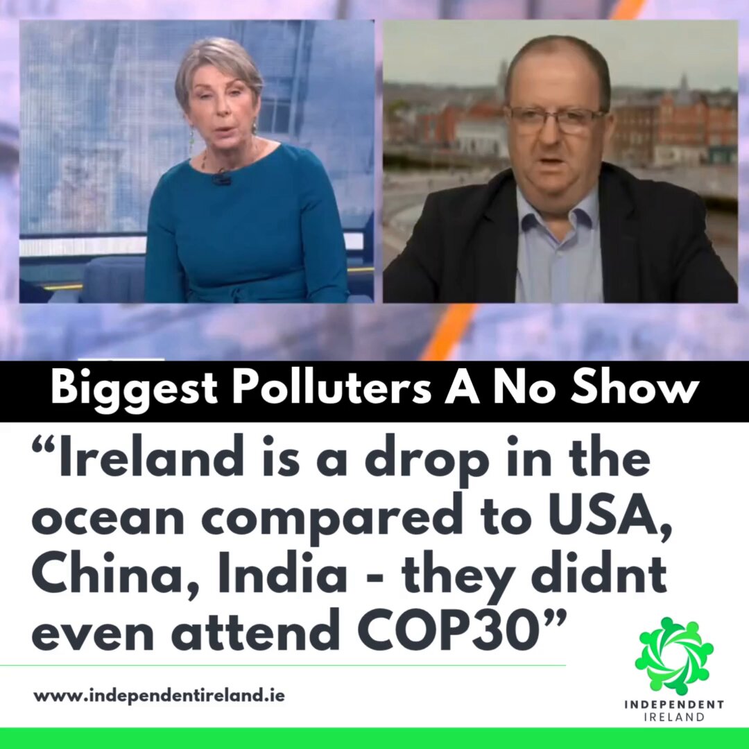 COP30 Charade: The biggest polluters in the world didnt attend COP30 but the EU continues to pile more pressure on to Irish farmers while the state continues to pollute our waterways. Ciaran Mullooly MEP Michael Collins TD Richard O'Donoghue TD @MichaelFitzTD