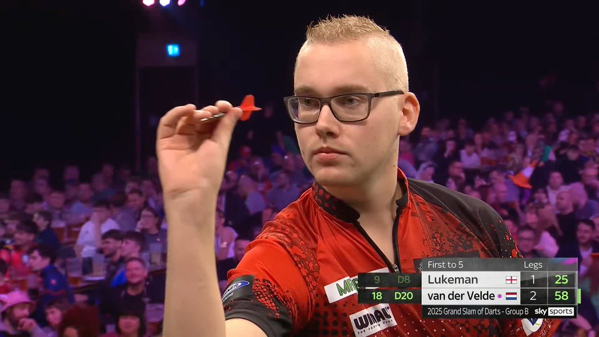 VAN DER VELDE IN CONTROL! Jurjen van der Velde is getting closer to his first win on the Grand Slam stage, averaging 10 points higher than Martin Lukeman and 3-1 up! 📺 #GSOD | Group B