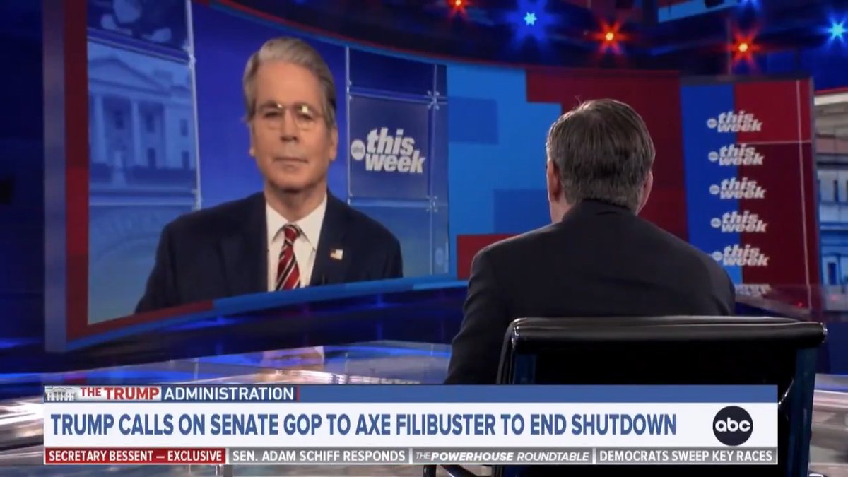When Treasury Secretary Scott Bessent reminded George Stephanopoulos “you were involved in a lot of these in the '90s. And you basically called the Republicans terrorists and, you know, you said that it is not the responsible party that keeps the government closed,” Stephanopoulos tried to shut him down: “That’s a mischacterization of history.”