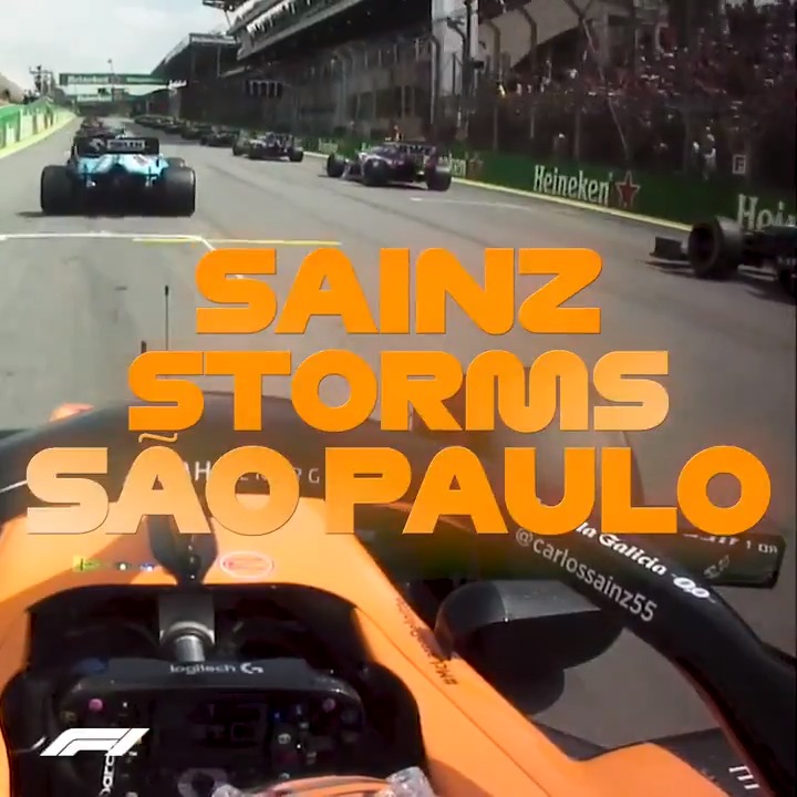 Carlos Sainz holds the record for the biggest comeback ever done at Interlagos 2019 - From P20 to P3 (+17 places)