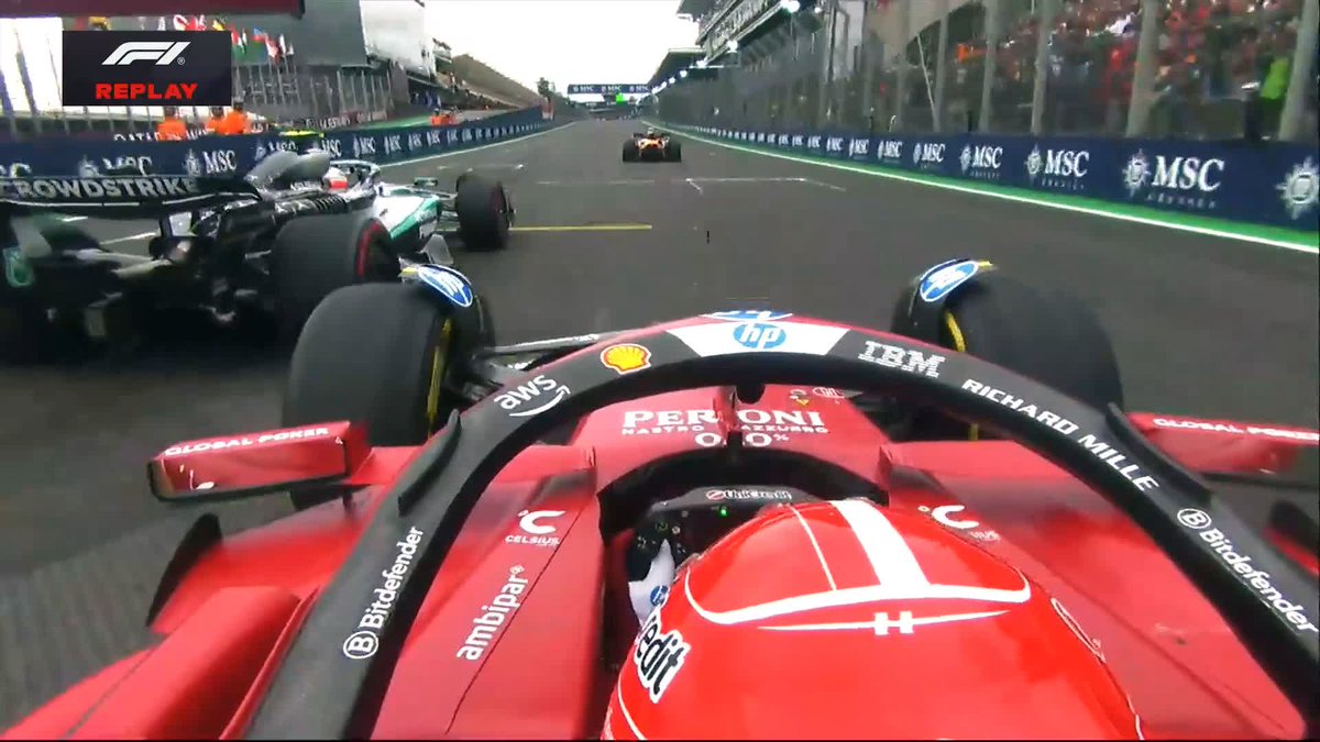 A closer look at the race restart 👀 Onboard with Leclerc then Piastri 🎥 #F1 #BrazilGP