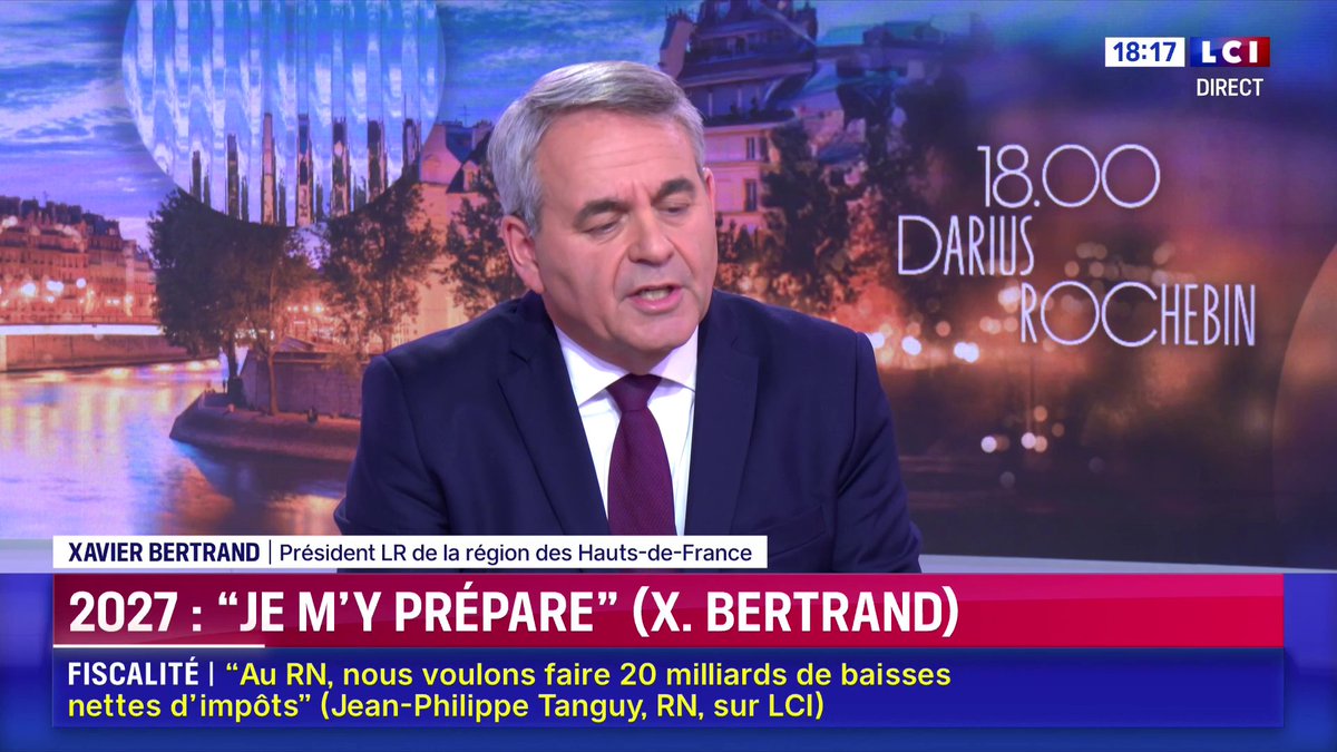 Jordan Bardella au pouvoir : « Est-ce que vous pensez sincèrement qu’à 30 ans vous êtes capable de diriger la 7ᵉ puissance mondiale ? » s’interroge Xavier Bertrand ▶️ Darius Rochebin