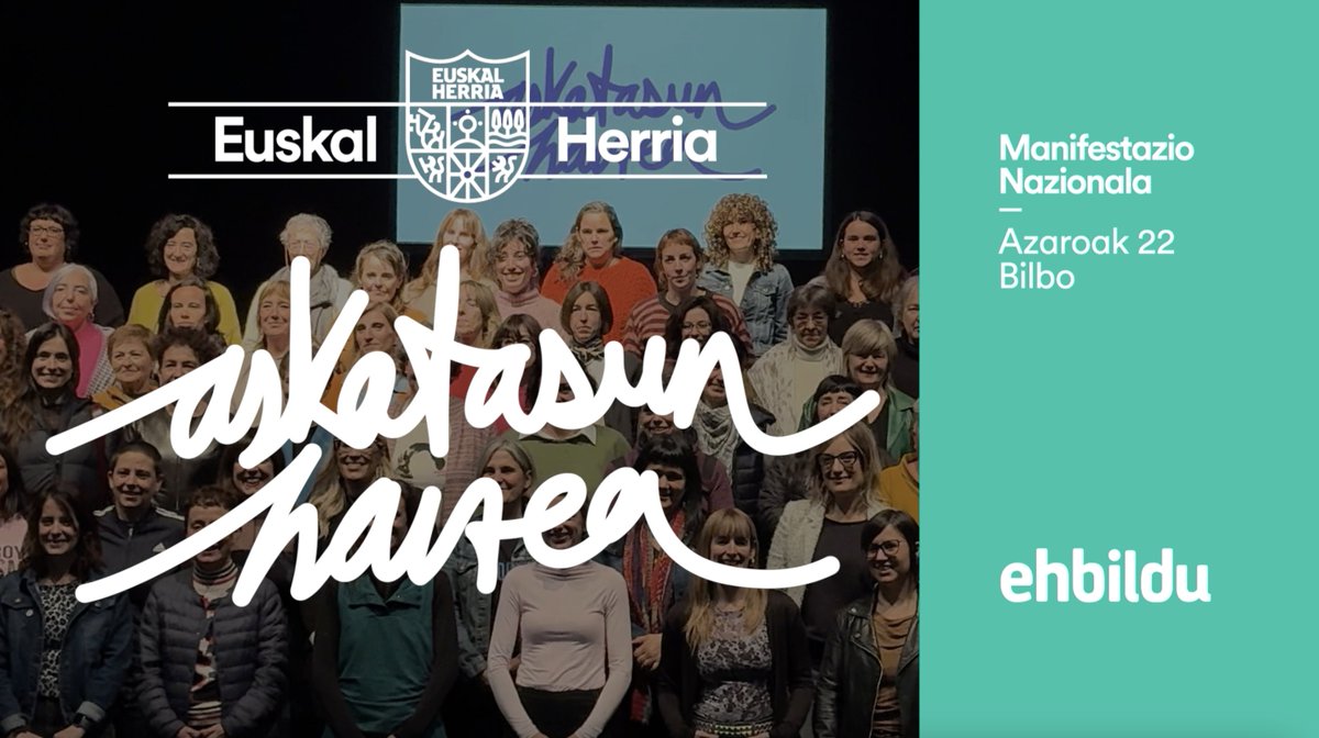 Feminismoa lehen lerroan egongo da autoritarismoaren eta faxismoaren aurrean, demokraziaren eta justizia sozialaren aldeko borrokan. Indarkeria matxistei modu integralean eta urgentziaz aurre egiteko konpromisoa berretsi dugu EH Bilduko Emakumeen Gunean. #AskatasunHaizea