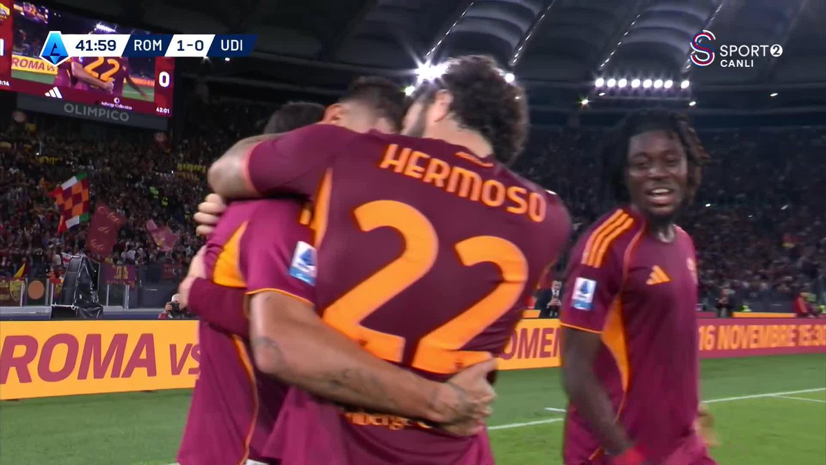 ⚽️Roma, Lorenzo Pellegrini'nin penaltı golüyle 1-0 öne geçti.