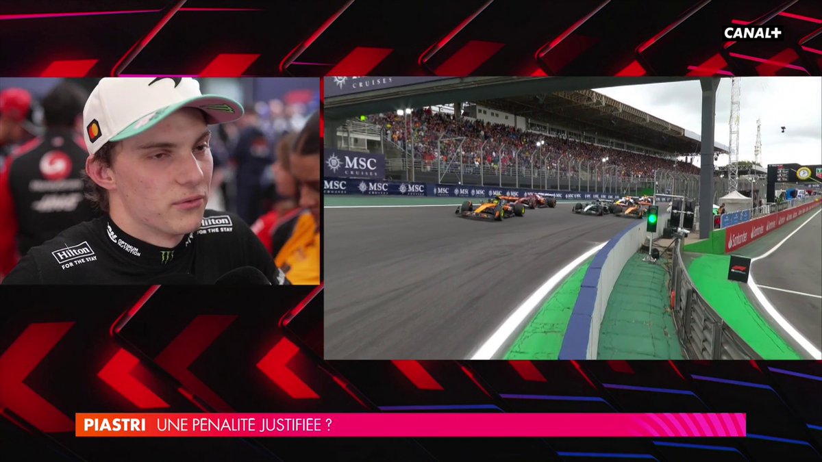 "Je n'ai pas grand chose à ajouter" 🥶 L'avis d'Oscar Piastri sur sa pénalité de 10 secondes ⬇️ #BrazilGP #F1