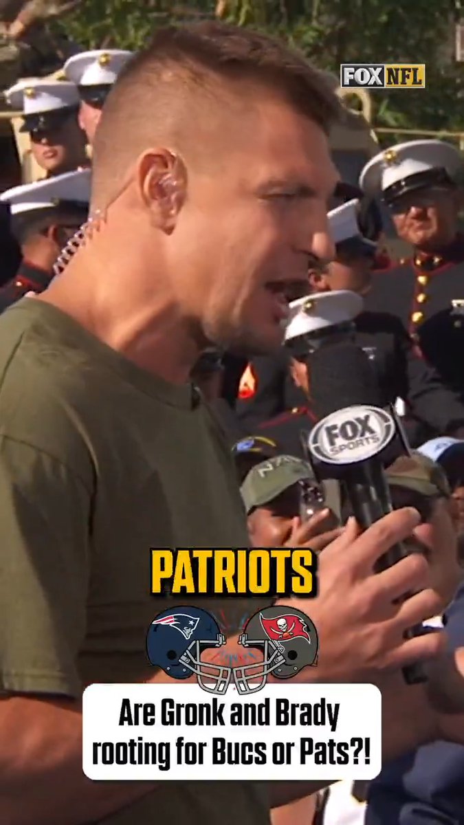 Are Rob Gronkowski and Tom Brady going for the Bucs or Pats today?! Gronk says he's rooting for New England ahead of signing his one-day contract this week to retire a Patriot! 🙌