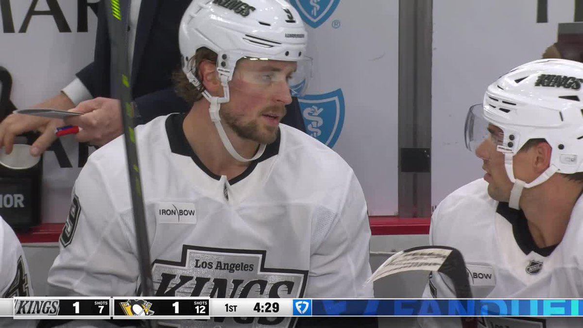 Brandt Clarke crumples Lindel at the blue line 💥
