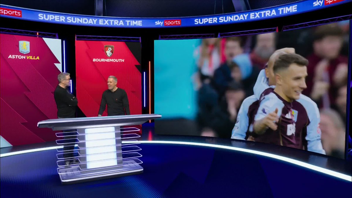 "Great to see free kicks go in like that" 😍 Jamie Carragher loved that free kick from Emi Buendia! 🎯