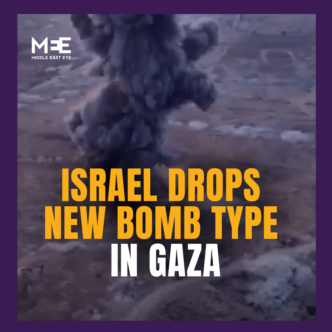 Palestinians in Gaza say Israel has dropped a new kind of bomb, describing it as a “mini nuke.” Military analysts believe it was likely a thermobaric, or “vacuum,” weapon, a high-intensity explosive that uses oxygen from the air to create a massive fireball and shockwave.