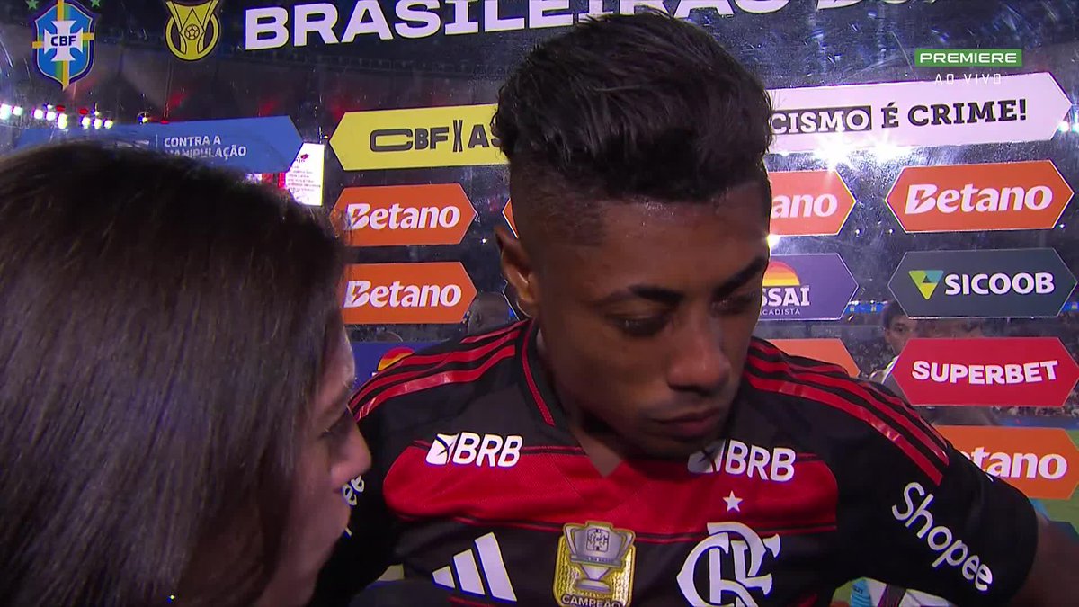 “O jogo ficou fácil quando fizemos 3 a 0, e em dois descuidos eles fizeram 3 a 2. Serviu de aprendizado. A gente não pode baixar a guarda quando o jogo parece ser fácil. Por pouco não fizemos ser difícil.” 🎙️ Bruno Henrique. 🎥 Premiere | ge