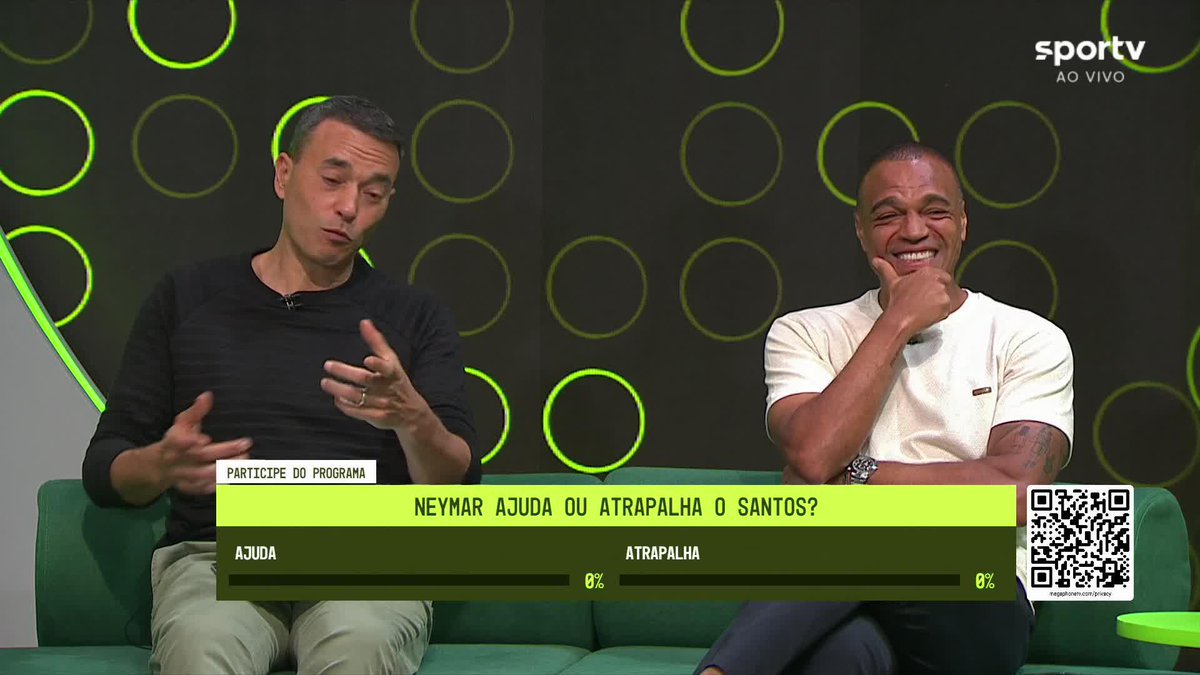 Denílson: “O problema do Neymar é ritmo de jogo e físico. De todas as bolas que ele pegou, ele não tocou nenhuma para trás nem para o lado. Sempre passes verticais.” Ana Thaís Matos: “E os caras não acompanham ele. Impressionante.” 🎥 sportv | ge