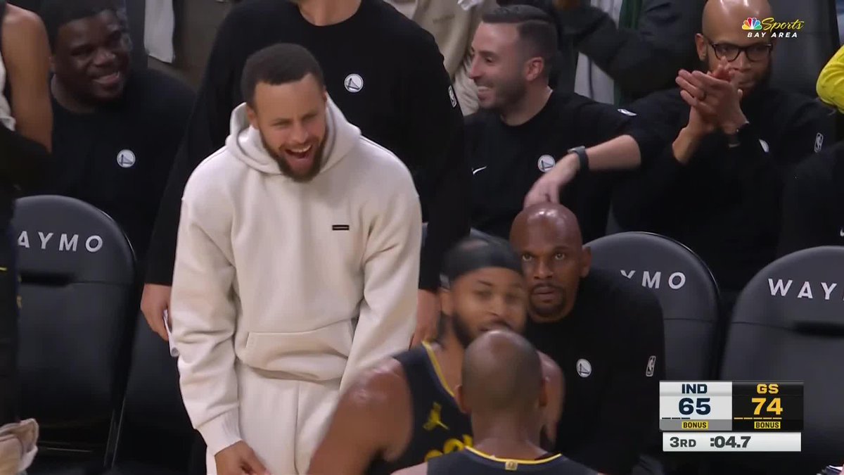Moses Moody's 4-point play had Steph losing it ๐๐ฅ