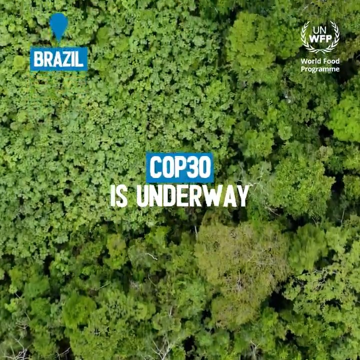 Every degree of warming drives more people into hunger. As the world looks to #COP30, WFP is there with a clear message: 1️⃣ Mobilize finance for frontline communities 2️⃣ Invest in resilient, fair food systems 3️⃣ Ensure solutions & financing reach those who need them most