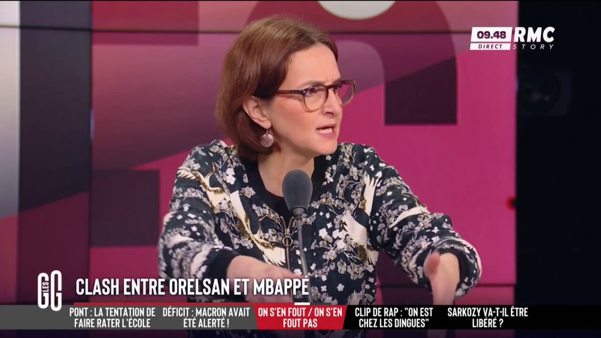 ð¥ Clash entre Orelsan et Mbappé ð£ïž Barbara Lefebvre : "J'adore les textes d'Orelsan. Ãa montre l'absence totale de second degré de Monsieur Mbappé. Il n'a pas autre chose à faire avec ses milliards ? On s'en fout de ses tweets." #GGRMC