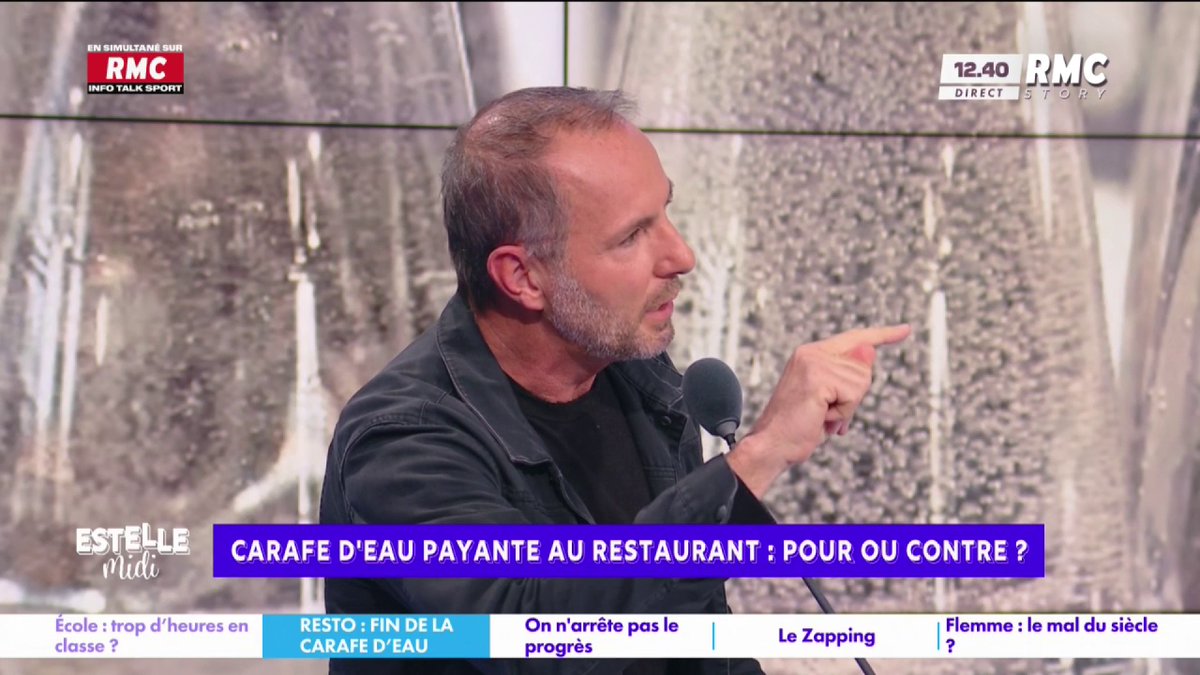 💧 Faire payer la carafe d’eau au restaurant ? 🎙️ Jean-Philippe Doux : "Combien coûte une carafe d'eau au restaurateur ? 1L d'eau du robinet, c'est 0,003€ ! Un restau qui fait 80 couverts, ça lui revient à 10cts/jour ! Ce sont des établissements qui font 80% de marge !" #EstelleMidi
