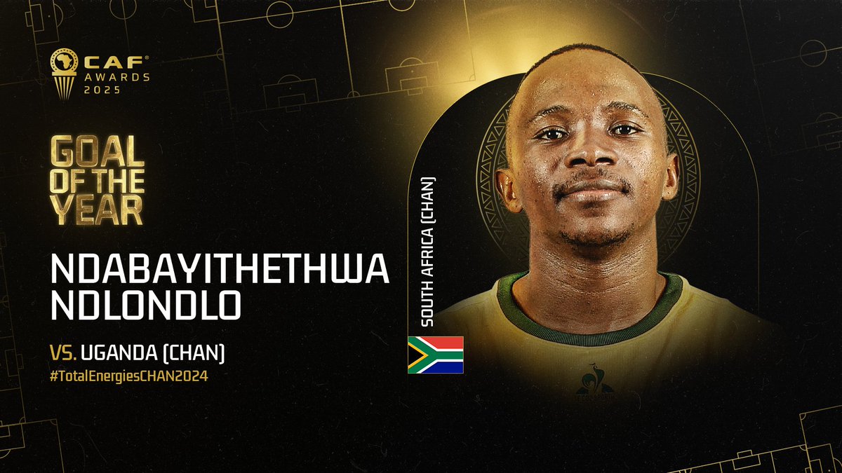 Ndabayithethwa Ndlondlo saw the keeper off, and went full masterpiece mode. 🎯🇿🇦 Is this your Goal of the Year? 🗳 ( #CAFAwards2025