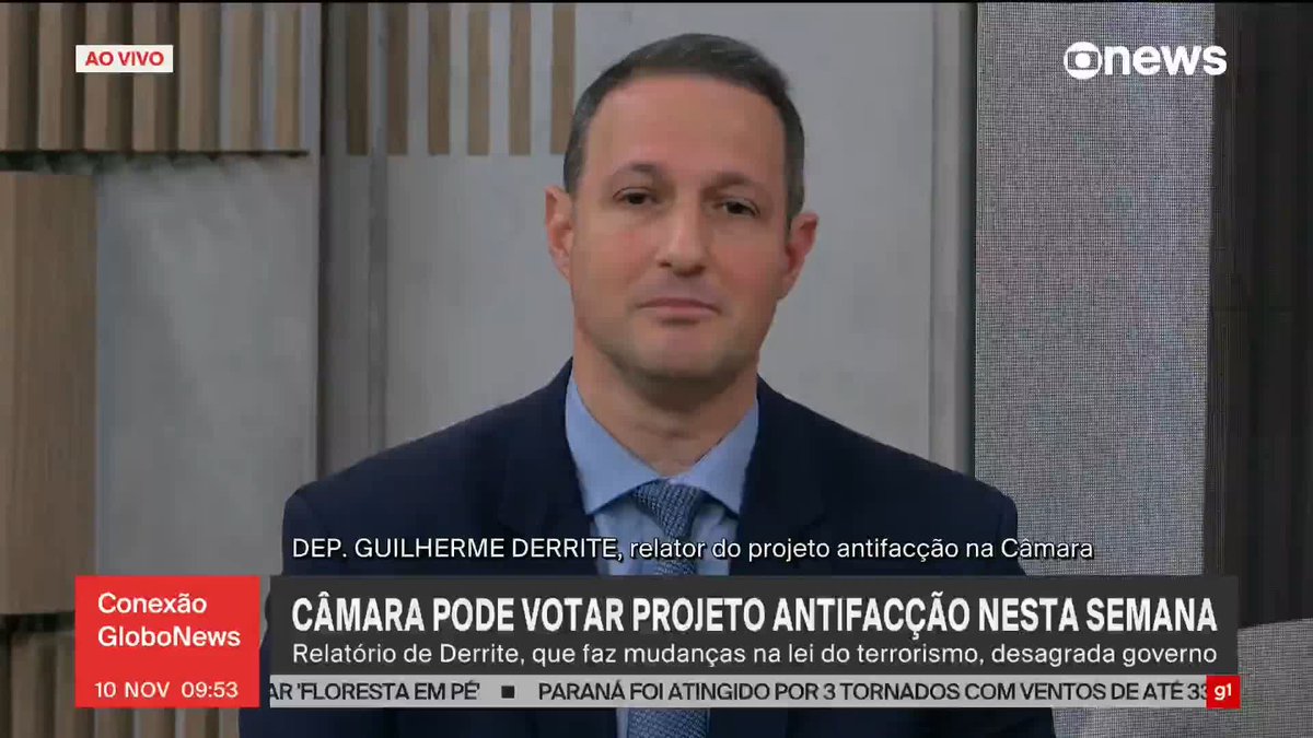 “Estamos apresentando um robusto substitutivo, incorporando o que há de melhor em todas as iniciativas”, diz deputado Guilherme Derrite, relator do projeto antifacção. #ConexãoGloboNews ➡️ Assista à #GloboNews: