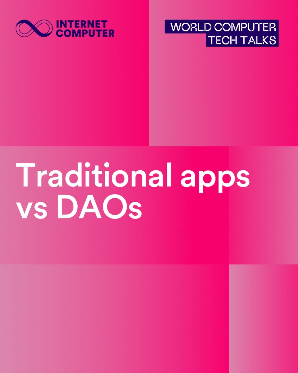 What if communities had greater control over the apps they use? Traditional apps have a centralized structure: → One company makes all decisions → Rules can change without user input → Content ownership sits with the corporation The Internet Computer enables a different model through DAOs: → Communities vote on decisions together → No unilateral changes → Users own the apps they build Apps owned by the people who use them.