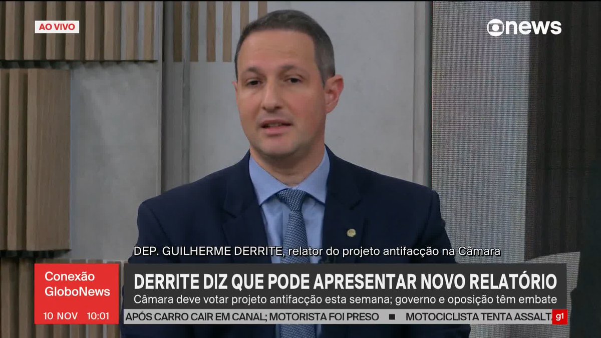 “Mesmo não estando dentro de um ato terrorista, causa o mesmo dano social como se fosse um ato terrorista”, diz Guilherme Derrite sobre facções. Deputado é relator do projeto antifacção na Câmara. #ConexãoGloboNews ➡️ Assista à #GloboNews: