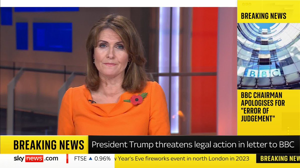 BREAKING: Donald Trump has sent a letter to the BBC threatening legal action, according to BBC News. This follows the allegations of BBC bias over a Panorama edit of a Donald Trump speech. Follow our live blog for updates: 📺 Sky 501