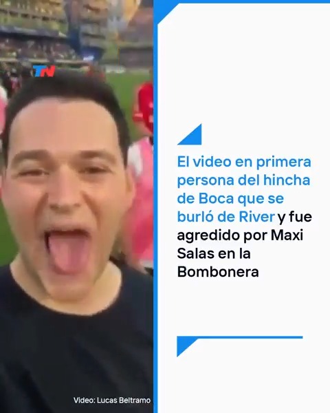 El delantero del Millonario reaccionó de manera violenta ante la grabación que estaba haciendo Uriel Hamra, de 20 años, en medio de la cancha y le lanzó un golpe. "Entiendo su reacción", le dijo Uriel a TN.