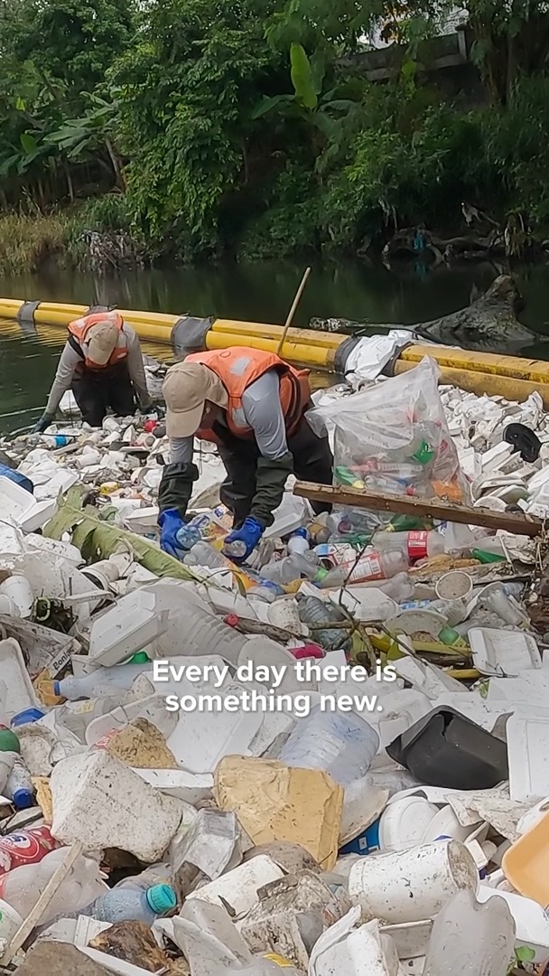 "It's full of surprises in this river..." Tackling plastic pollution is a collaborative effort between our team, partners, and local communities.
