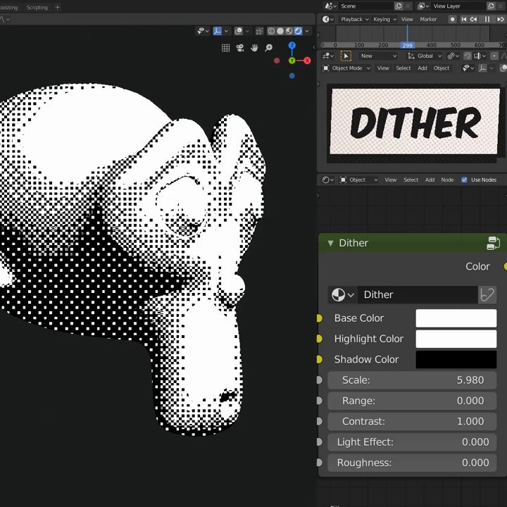 Dither shader from the vaults #b3d #komikaze