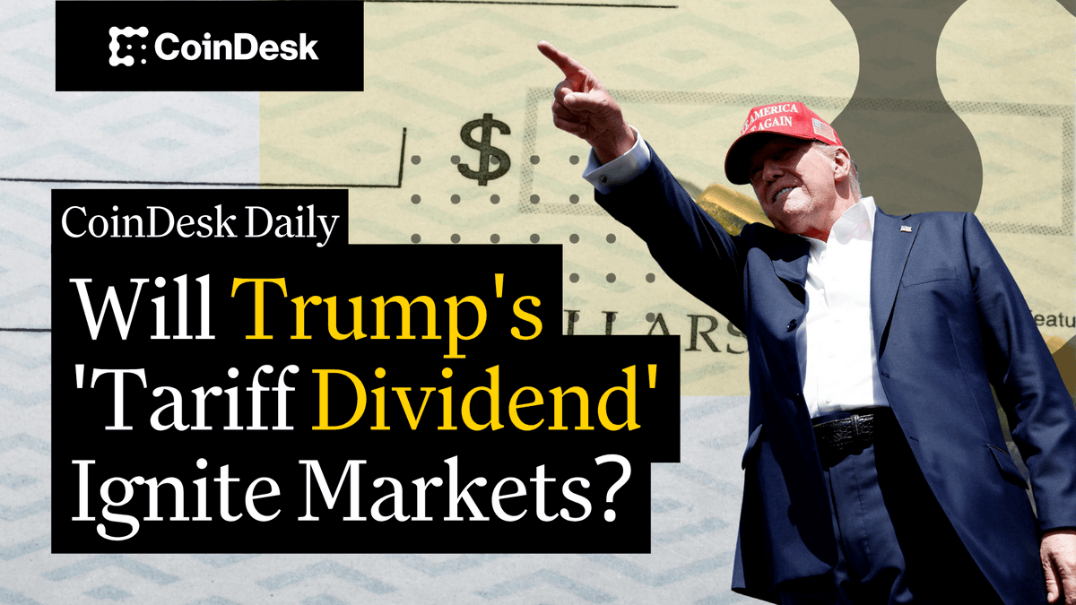🗞️ Crypto markets rally after Trump's $2K 'tariff dividend' proposal. 🗞️ XRP jumps 10% as five spot XRP ETFs list on the DTCC ahead of a potential U.S. launch. 🗞️ Will Ledger IPO? Jenn 3.0✨ hosts "CoinDesk Daily." Thank you Midnight 👋 for being a sponsor of CoinDesk Media Network.