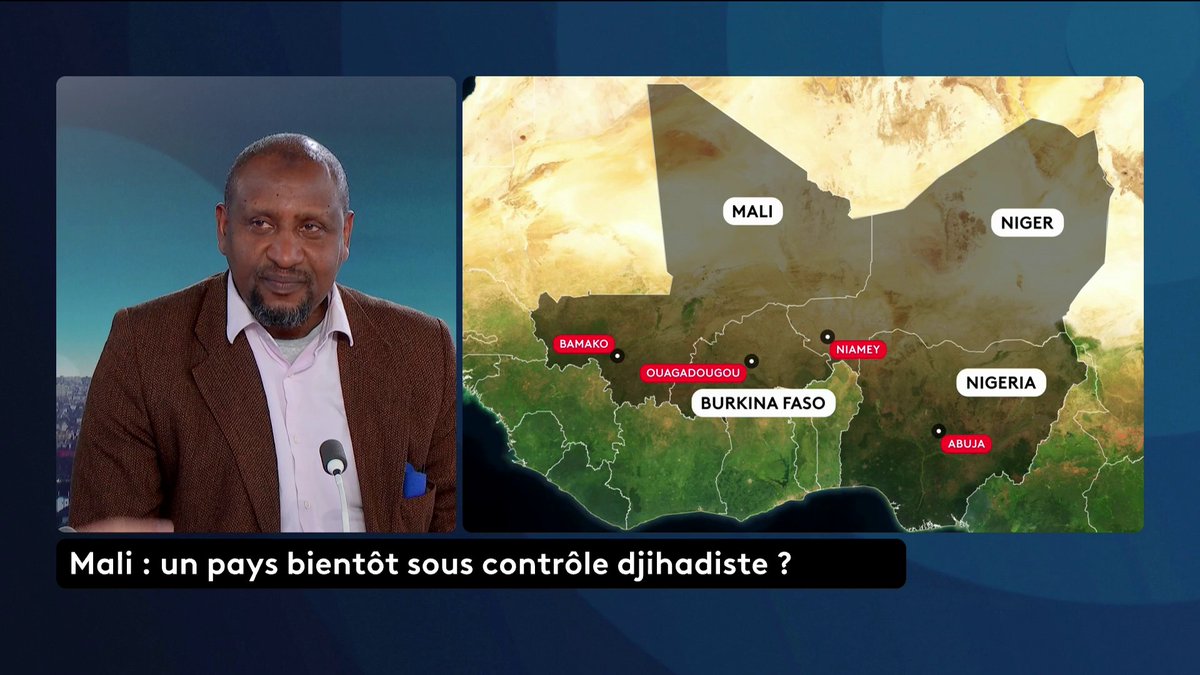🔴 🗣️ Djihadistes au Mali : "Le groupe de soutien à l'islam et aux musulmans sait qu'aujourd'hui, même s'il prenait Bamako, il ne serait pas capable de l'administrer", selon le journaliste et écrivain Seidik Abba. Loïc de La Mornais #SurLeTerrain #Canal16