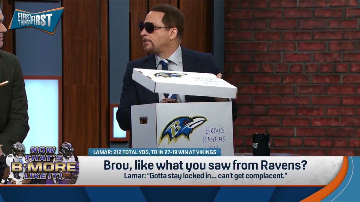 .Chris Broussard is bringing out THE BOX after the Ravens win….. But he’s STILL not ready for his robe.